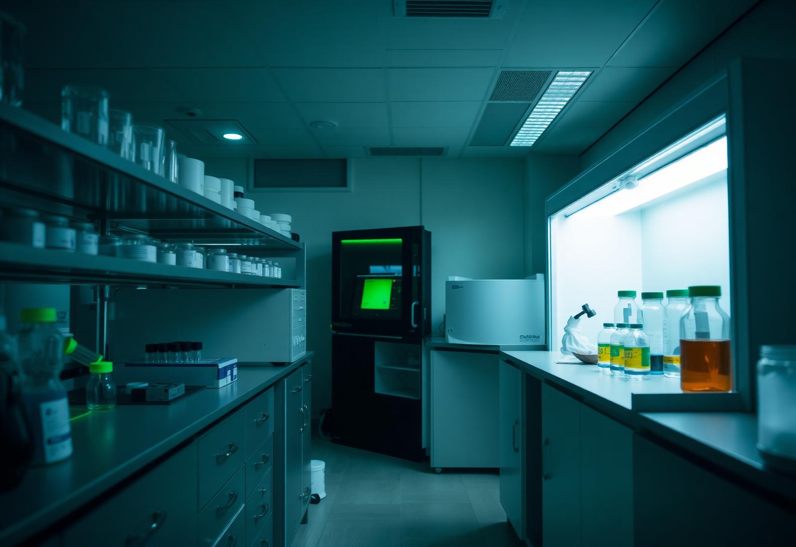 Analytical laboratory with chromatography instrumentation